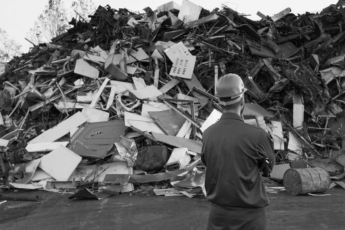 Team cleaning up construction debris in South East London