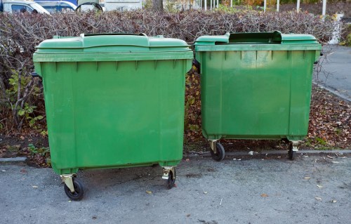 Residential rubbish collection truck in South East London