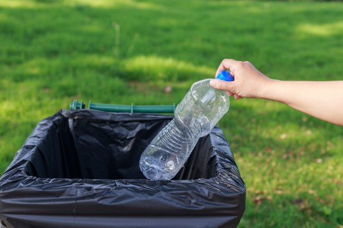 Community members participating in local waste management